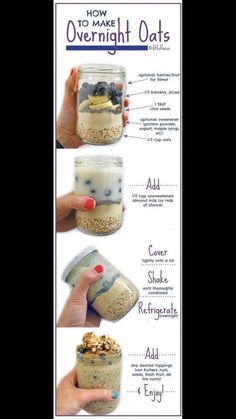 the recipe book shows how to make overnight oats