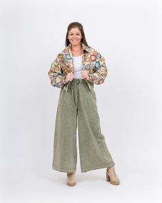 Introducing the Janine Cropped Jacket, a versatile floral print jacket that is both stylish and effortless. With its easy-to-throw-on design, this jacket is the perfect addition to any outfit. Whether dressing up or down, the Janine Cropped Jacket will add a touch of chic to your look. Material: 30% Cotton, 70% Polyester Color: Cream, Multicolored Floral Print Features: Cropped Jacket, Floral print Fit: True to Size; has band that gathers at the bottom Model is wearing a small Color may vary depending on device Casual Outerwear With Floral Print And Relaxed Fit, Relaxed Fit Floral Print Outerwear For Fall, Floral Print Relaxed Fit Outerwear For Fall, Casual Multicolor Spring Outerwear, Multicolor Casual Spring Outerwear, Casual Multicolor Outerwear For Spring, Multicolor Cotton Outerwear For Day Out, Multicolor Cotton Outerwear With Floral Print, Trendy Floral Print Spring Outerwear