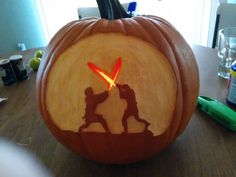 Easy Marvel Pumpkin Carving, Starwars Pumpkin Carving, Pumpkin Carving Ideas Star Wars, Movie Pumpkin Carving Ideas, Star Wars Pumpkin Carving Templates, Pumpkin Carving And Painting Ideas, Pumpkin Carving Funny, Anime Pumpkin Carving, Halloween Birthday Party For Adults