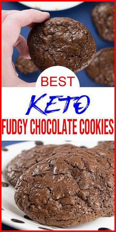 the best keto fudgy chocolate cookies are made with only 3 ingredients, and they're so good to eat