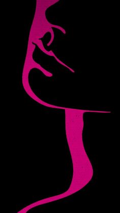 a woman's face is shown in pink against a black background