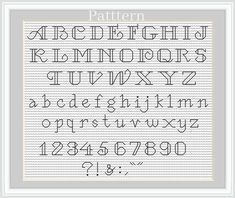 a cross stitch pattern with the letters and numbers to be used in this project,