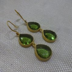 Elegant "Peridot" Handmade Gold Dangle Earrings (1 1/2" Drop) #946a All Of My Jewelry Is Handmade By Me In My Smoke & Pet Free Home!!!!!! Please Note That Every Item Purchased Comes In A Drawstring Organza Bag For Easy Gift Giving!!! Please Note That I Will Consider Any Reasonable Offer On My Jewelry!!!!!!!!!! Please Let Me Know If You Have Any Further Questions. Thanks For Stopping By And Have A Terrific Day!!!! Handmade Green Teardrop Earrings, Green Long Drop Earrings As Gift, Green Long Drop Earrings For Gift, Green Teardrop Earrings With Ear Wire For Gift, Green Teardrop Earrings As Gift, Green Teardrop Earrings For Gift, Green Round Teardrop Earrings As Gift, Green Drop Earrings For Gift, Green Teardrop Earrings For Pierced Ears, Gift