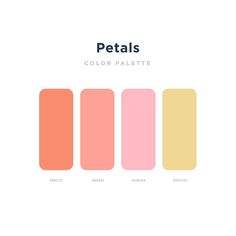 the color palette for petal's nail polish is shown in three different shades