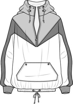 a drawing of a hoodie jacket