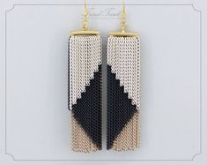 "Fine Finished Hand Craft Tassel 3 Layered in White, Charcoal and Beige Measuring approx : Length 6cm (2.4\"), Width 1.5cm Shape: 1.5mm curved chain Weight : one side is 8.8g * Jumprings and Earring Hooks are not included. ▲ Plating ▲ Gold Silver Rose-Gold" Layer Chain, Layered Chains, Silver Roses, Silver Rose Gold, Tassel Earrings, Gold Rose, Color Combos, Or Rose, Silver Gold