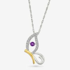 Jewelry Closure: Spring Ring ClaspSetting: ProngShape: Butterfly, AnimalsStone Cut: RoundStone Millimeter Measurement: 2.5 Mm LengthMetal Color: Two ToneChain Length: 18 InchChain Width: .7 MillimetersPendant Length: 20mmPendant Width: 8mmMetal: 10k Gold, Sterling SilverChain Construction: RopeCare: Wipe CleanStone Type: 1 Genuine Amethyst, 18 Lab Created SapphireAuthenticity: Genuine StoneBirthstone: February BirthstoneNecklace Type: Pendant NecklacesCountry of Origin: Imported Purple Necklaces With Accent Stones For Gift, White Gold Amethyst Birthstone Necklace, Purple Necklaces With Accent Stones For Anniversary, Purple Diamond Birthstone Necklace, Purple Diamond Pendant Necklace, Purple Necklaces With Diamond Accents For Gift, Amethyst Necklaces With Diamond Accents For Gifts, Purple Diamond Pendant Jewelry, Butterfly Pendant Necklace