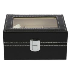 Stylish Leather Watch Box with Multiple Slots for Organizing Watches Introducing our black leatherette watch display case, perfect for small watch collectors with its 3 storage slots. Dimensions: Approximately 15.5 x 11 x 8 cm Color: Black Material: Leather Military Style Watches, Leather Watch Case, Watch Display Case, Leather Watch Box, Bar Accessories Decor, Small Watch, Timex Watches, Classic Office, Watch Storage