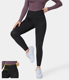 High Waisted Crossover Plain Full Length Leggings Plain Leggings, Leggings With Pockets, Bleach Wash, Gym Leggings, Pocket Leggings, Yoga Studio, Casual Jacket, Active Wear For Women, Black Leggings