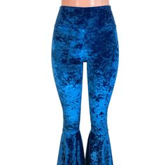 "**Due to SO MANY issues with USPS - we STRONGLY ENCOURAGE you to purchase the UPS Upgrade with your order located here: https://www.etsy.com/listing/926751536/ups-upgrade Made of luxurious royal blue 4-way stretch crushed velvet - these high-waisted bell bottoms will fit you perfectly. They hug your hips and flare out at the feet. This color is stunning! The inseam is 35\" (the mannequin is 5'8\") but can be customized by putting your desired inseam in the comments/notes when checking out. Wome Blue Fitted High Waist Flares, Fitted High Waist Blue Flares, Blue High Waist Fitted Flares, Blue Stretch Full-length Flares, Fitted Blue Wide Leg Flares, Retro Blue Flare Pants, Blue Fitted Wide-leg Flares, Blue Flare Party Bottoms, Blue Flared Party Bottoms