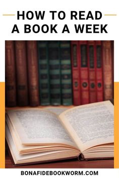 an open book with the title how to read a book a week