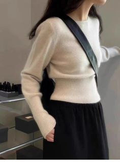 Wool Soft Sweater High Waisted Straight Neck PulloverThis is Asia Size, 1cm=0.394inch, 1inch=2.54cm  S: bust: 95 cm,    length: 48 cm  M: bust: 100 cm,  length: 49 cm   L: bust: 105 cm,   length: 50 cm  XL: bust: 110 cm,  length: 51 cm  XXL: bust: 115 cm,  length: 52 cm   Note:(manual measurement, there may be 1-3 cm error thank you for your understanding.) And due to different display and different batch of products, the real picture may be slightly different. Thank you for your understanding. Classic Long Sleeve Cropped Sweater For Winter, Classic Fitted Cropped Sweater With Long Sleeves, Classic Fitted Long Sleeve Cropped Sweater, Elegant Crew Neck Cropped Sweater For Winter, Elegant Long Sleeve Cropped Sweater For Winter, Classic Fitted Cropped Sweater For Winter, Long Sleeve Cropped Sweater For Work, Winter Top, Stylish Sweater