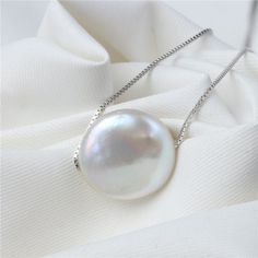 12-15mm Large Coin Pearl Pendant, Floating Coin Pearl Pendant Necklace, Wedding Pearl Necklace Jewel White Gold Jewelry With Pearl Pendant, Adjustable Round Pearl Necklace, Pearl Drop Round Necklace, Pearl White Round Pearl Jewelry, Pearl Drop Necklace With Round Pearls, Pearl Necklace With Round Pearl Charm Pendant, Pearl White Necklace With Round Pendant, White Gold Pearl Necklace With Round Beads Pendant, Pearl White Pearl Necklace With Round Pendant