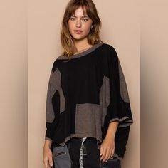 Frayed Edge Patchwork Oversized T-Shirt 2 - 5 Business Days Shipping From Usa. 7 Day Return & Refund The Frayed Edge Patchwork Oversized T-Shirt Is A Trendy And Edgy Piece That Adds A Cool Factor To Your Casual Wardrobe. Featuring Patchwork Details And Frayed Edges, This T-Shirt Offers A Unique And Stylish Look. The Oversized Fit Adds A Relaxed And Effortless Vibe, Perfect For A Laid-Back Yet Fashion-Forward Style. Pair It With Your Favorite Jeans Or Shorts For A Comfortable And Chic Outfit. The Black Patchwork Relaxed Fit T-shirt, Black Patchwork Tops For Layering, Relaxed Fit Black Patchwork T-shirt, Trendy Oversized Color Block Top, Oversized Patchwork Tops For Layering, Oversized Patchwork Tops For Fall, Oversized Black Top For Layering, Oversized Patchwork Short Sleeve Tops, Oversized Patchwork Casual Tops