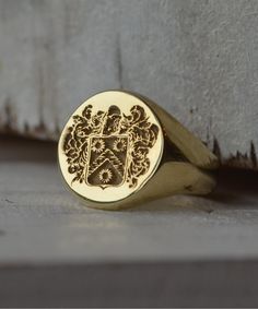 Custom Made Coat of Arms Ring - Any Coat of Arms-Minimalist Designs