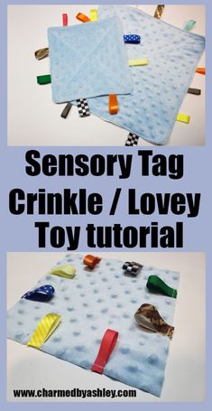 the instructions for how to make a crinkle / lovey toy with your child