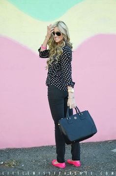 Pink Loafers, Looks Jeans, Look Formal, Dot Shirt, Color Wave, Fashion Victim