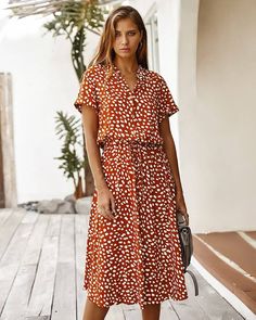 Dots Print White Short Sleeve Tunic Vintage Boho Beach Midi Dress Bohemian Floral Dress, Vintage Midi Dresses, Leopard Print Shirt, Polka Dot Shorts, Beach Maxi Dress, Short Sleeve Tunic, Vestidos Vintage, Printed Shirt Dress, Star Dress