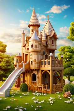 Turn your backyard into a land of myths and tales with our DIY castle playhouse inspirations. An adventure in crafting and play awaits, all under the open sky. Perfect for young kings, queens, and every fairytale lover in between. Diy Castle, Fairytale Lover, Backyard Water Parks, Decor Small Living Room, Looking For Apartments, Kids Backyard Playground, Small Living Room Furniture