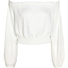 Off-shoulder topp 139,- ($15) ❤ liked on Polyvore featuring tops, smocked top, white jersey, off shoulder long sleeve top, white top and off the shoulder long sleeve top Cropped White Shirt, Long Sleeve Jersey Shirt, White Off Shoulder Top, Shirts Crop, White Shirt Blouse, White Off The Shoulder, Off Shoulder Shirt, White Long Sleeve Blouse, White Long Sleeve Top