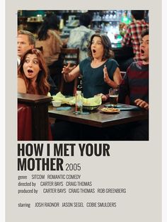 the cover of how i met your mother, featuring two women sitting at a table