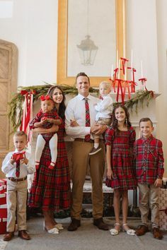 Family Christmas Outfits, Trendy Christmas Outfits, Vintage Inspired Christmas, Holiday Plaid, City Boy, Tiered Ruffle Skirt, Boys Shirt, Picture Outfits, Red Tartan