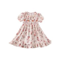 Beige floral smocked ruffle dress 100% polyester  Please refer to size chart for exact measurements  Please allow 1-3 business days for order processing. Please message me with any questions. Colors may vary slightly from pictures. Pink Smocked Floral Print Dress With Short Sleeves, Pink Floral Print Smocked Dress With Short Sleeves, Pink Smocked Dress With Floral Print And Short Sleeves, Cotton Smocked Dress With Floral Print And Short Sleeves, Cute Smocked Dress With Ruffles For Spring, Cute Spring Smocked Dress With Ruffles, Cute Ruffle Sleeve Dress With Smocked Back, Cute Dress With Smocked Back And Ruffle Sleeve, Cute Smocked Short Sleeve Dresses