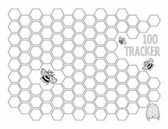 a bee and honeycomb pattern with the words, 100 trackerr on it's side