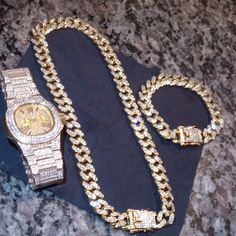 Short 18" Chain, Watch & Bracelet 90 Day Warranty High-End Prototypes & Wholesale Prices. Real Lab Diamonds & Real Gold 4x's Over No Tarnishing Stainless Steel With Gloss Protection Finish! Jewelers Offer Similar Lab Diamond Pieces For $400-$1k+... Real Diamonds, But They’re Not Worth Much Because They've Been Produced In The Lab. Vvs Clarity. They Look Identical To Natural Earth Diamonds Without The Price Tag. Long Lasting Quality *They Will Not Tarnish If You Clean With Mild Soap & Never Use Harsh Chemicals. Unisex "Look Like Money Without Overspending" Music Videos, Events, Photos, Entertainment Industry. Fast Insured Shipping Positive Reviews Thank You For Shopping With Queenie Ft Calls Pictures, Chain Watch, Unisex Looks, Real Gold Chains, Watch Bracelet, Natural Earth, Entertainment Industry, Price Tag, Real Diamonds