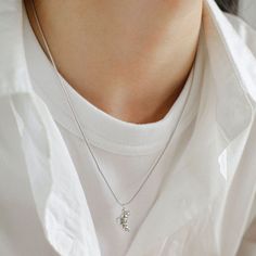 Petite Croissant Pendant Necklace - floysun Playful Adjustable Silver Necklace, Minimalist White Nickel-free Charm Necklace, Minimalist Sterling Silver Charm Necklaces, Tarnish Resistant, Croissant Necklace, Silver Saturn Necklace, Edison Pearls, Tiger Eye Stone, Recycled Gold, Recycled Sterling Silver