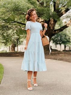 Beautiful gingham dress with comfy, stretchysmocked bodice, fun tie back detail and fun flowy skirt. Available in two gorgeous colors. Self 100% Cotton, Lining 100% Polyester Aprox. Measurements in inches: XS:Length-47 |Bust-28 |Waist-24 S:Length-47 |Bust-30 |Waist-26 M:Length-47 |Bust-32 |Waist-28 L:Length-48 |Bust-34 |Waist-30 XL:Length-48 |Bust-36 |Waist-32 Modest Dresses Casual Jessakae, Modesty Outfits Summer Casual, Mennonite Fashion, Long Church Dresses, Cute Modest Outfits Casual, Modest Teenage Girl Outfits, Girly Outfits Modest, Sunday Dress Outfit Church, Modest Sundress