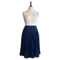 Check out this item from 1stdibs! Prada navy blue pleated skirt: https://www.1stdibs.com/id-v_22549122 Pucci Pattern, Prada Skirt, Chanel Skirt, Blue Pleated Skirt, Flower Skirt, Pencil Skirt Black, Brown Silk, Mid Length Skirts, Navy Blue Color