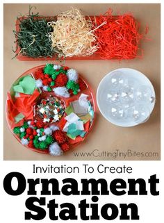 an ornament station for kids to make