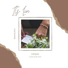 two hands holding each other over plants with the words i love friday written on them