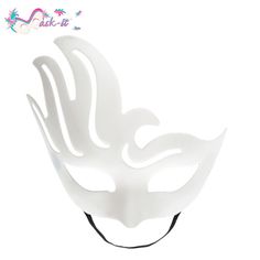 Mardi Gras Fantasy Eye Mask Costume Accessory, Fantasy Costume Accessories For Theater And Mardi Gras, Fantasy Costume Accessories For Theater And Carnival, White Eye Mask For Cosplay, Carnival Theater Eye Mask Costume Accessories, Mardi Gras Theater Costume Mask, White Eye Mask For Halloween, White Masquerade Mask For Halloween, Fantasy Theater Mask For Mardi Gras