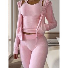 Season:Winter,Fall; Fabric:Flannel; Sleeve Length:Long Pant,Long Sleeve; Gender:Women's; Quantity:3 Pieces; Nightwear Style:Sets,Pajamas; Style:Plush,Soft,Fashion,Casual,Warm; Elasticity:Micro-elastic; Tops Type:Hoodie; Occasion:Home,Bed,Daily; Age Group:Adults; Function:Breathable,Warm; Pattern:Pure Color; Neckline:Hoodie; Bottom Type:Pant; Listing Date:09/27/2023 Winter Home Outfit, Hooded Crop Top, Women's Pajamas, Soft Pajamas, Flannel Women, Women Outfit, Fleece Vest, Tracksuit Women, Pajama Set Women