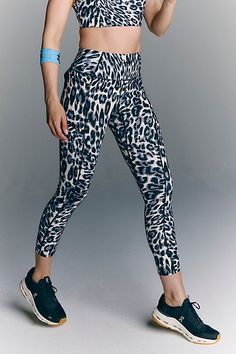 Get after it in these printed, performance leggings made with a breathable, four-way stretch fabrication with a smoothing look that holds you in during high-impact workouts. **Fit:** Fitted; high waisted; full length **Features:** Smoothing, soft feel; ideal for high-impact workouts; breathable; four-way stretch; high-waisted; back mesh paneling for added air flow; external adjustable bungee at waist; side drop pockets large enough for phone; UPF 50+ rated fabrication; seaming detail through leg One Piece & Sets, Find Your Way, Performance Leggings, Free People Movement, Snow Leopard, Fp Movement, Active Wear Leggings, Mesh Panel, Small Waist