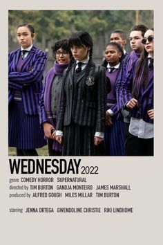 the poster for wednesday shows young people in school uniforms