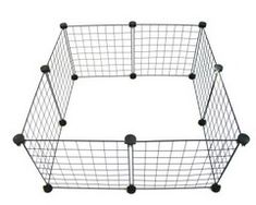 four wire baskets with wheels on each side and black balls in the middle, set against a white background