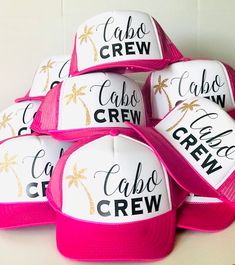 Cabo Crew Trucker Hat Mexico Group Vacation Ideas Party - Etsy Group Vacation Ideas, Party Favor Gifts, Cabo Vacation, Group Vacation, Vacation Birthday, Vacation Hat, Favor Gifts, Bachelorette Party Beach, Pool Birthday