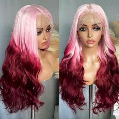 PRICES MAY VARY. 💖【Comfortable and Natural Wig】 SOKU long wavy wig is Skin-Friendly, soft and fluffy, easy to comb and not easily tangle or hair loss. The breathable cap is made of superior lace, which is suitable for long term use. This gradient pink wig will bring you many compliments and confidence! 💖【Premium Material】The Lace Front wig is made of high quality Heat Friendly Synthetic Fiber(up to 400F), long-lasting and durable, can be styled easily as you like. The Swiss Lace is super soft Coloured Lace Front Wigs, Candylover89 Wigs, Brown And Pink Hair Wigs, Pink And Brown Hair Wigs, Wig With Pink Skunk Stripe, Light Pink Skunk Stripe Wig, Red And Pink Lace Front Wigs, Pink Hair Wig, Pink Ombré Wig