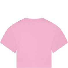 Color: Pink Pink cotton T-shirt, cropped, short sleeves, with ribbed crew neck. It is embellished with multicolored print and logo on the front. 100% Cotton. Wash at 30°C. Sporty Pink Cropped T-shirt With Short Sleeves, Basic Pink Cropped T-shirt With Short Sleeves, Sporty Logo Print Crew Neck Crop Top, Sporty Pink Short Sleeve Cropped T-shirt, Sporty Pink Cropped Short Sleeve T-shirt, Pink Short Sleeve Cropped Sporty T-shirt, Casual Pink Crew Neck Cropped Shirt, Crew Neck Cotton Cropped Shirt With Logo Print, Cotton Crew Neck Cropped Shirt With Logo Print