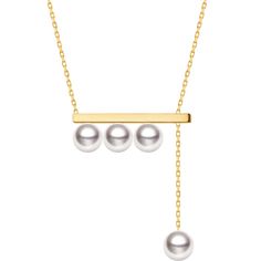 Sophisticated Women, Balance Beam, Saltwater Pearls, Pearl Size, Solid Yellow, Chain Lengths, Chain Length, 18k Gold, Fine Jewelry