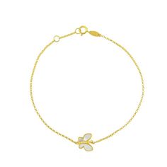 This delicate mother-of-pearl accented 10k gold Taylor Grace butterfly bracelet is the sweet refresh your jewelry box deserves. This delicate mother-of-pearl accented 10k gold Taylor Grace butterfly bracelet is the sweet refresh your jewelry box deserves. FEATURES Length: 7 in. + 0.5-in. extender Clasp: spring-ring Nickel free Metal: 10k gold Finish: polished Packaging: boxed Mother-of-pearl accents Size: 7". Gender: female. Age Group: adult. White 14k Gold Pearl Bracelet Gift, White 14k Gold Pearl Bracelet As Gift, White 14k Gold Pearl Bracelet, Butterfly Chain Bracelet, Butterfly Chain, Butterfly Bracelet, 10k Gold, The Sweet, Spring Rings