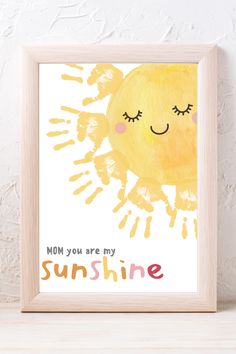 Mothers day keepsake |Flower Handprint Craft Art, Printable, For Mom, Dad, or Grandma / Handprint, Footprint, Gift from Kids or Grandkids Sunshine Handprint, Baby Art Crafts, Sunshine Printable, Baby Art Projects, Footprint Crafts, Toddler Arts And Crafts, Footprint Art, Handprint Crafts, Daycare Crafts