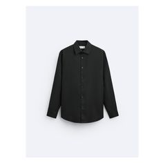 Regular fit shirt with spread collar and long sleeves with buttoned cuffs. Front button closure. Black Shirt Outfit Men, Black Shirt Outfits, Shirt Outfit Men, Textured Shirt, Career Woman, Beauty Sale, Collar Shirt, Collar Shirts, Shirt Outfit