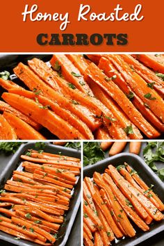 honey roasted carrots with herbs and seasoning on top