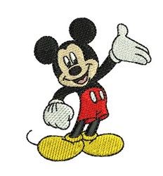 a cartoon mickey mouse with his arms in the air and one hand out to the side