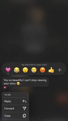 the text message is being displayed on an iphone screen, with emoticions all over it