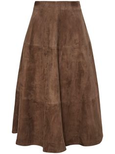 Altuzarra | Varda Suede Midi Skirt | Brown | FARFETCH Leather Skirt Midi, Suede Midi Skirt, Brown Midi Skirt, Brown Leather Skirt, Brown Skirt, Wardrobe Edit, Brown Skirts, Skirt Midi, Suede Skirt